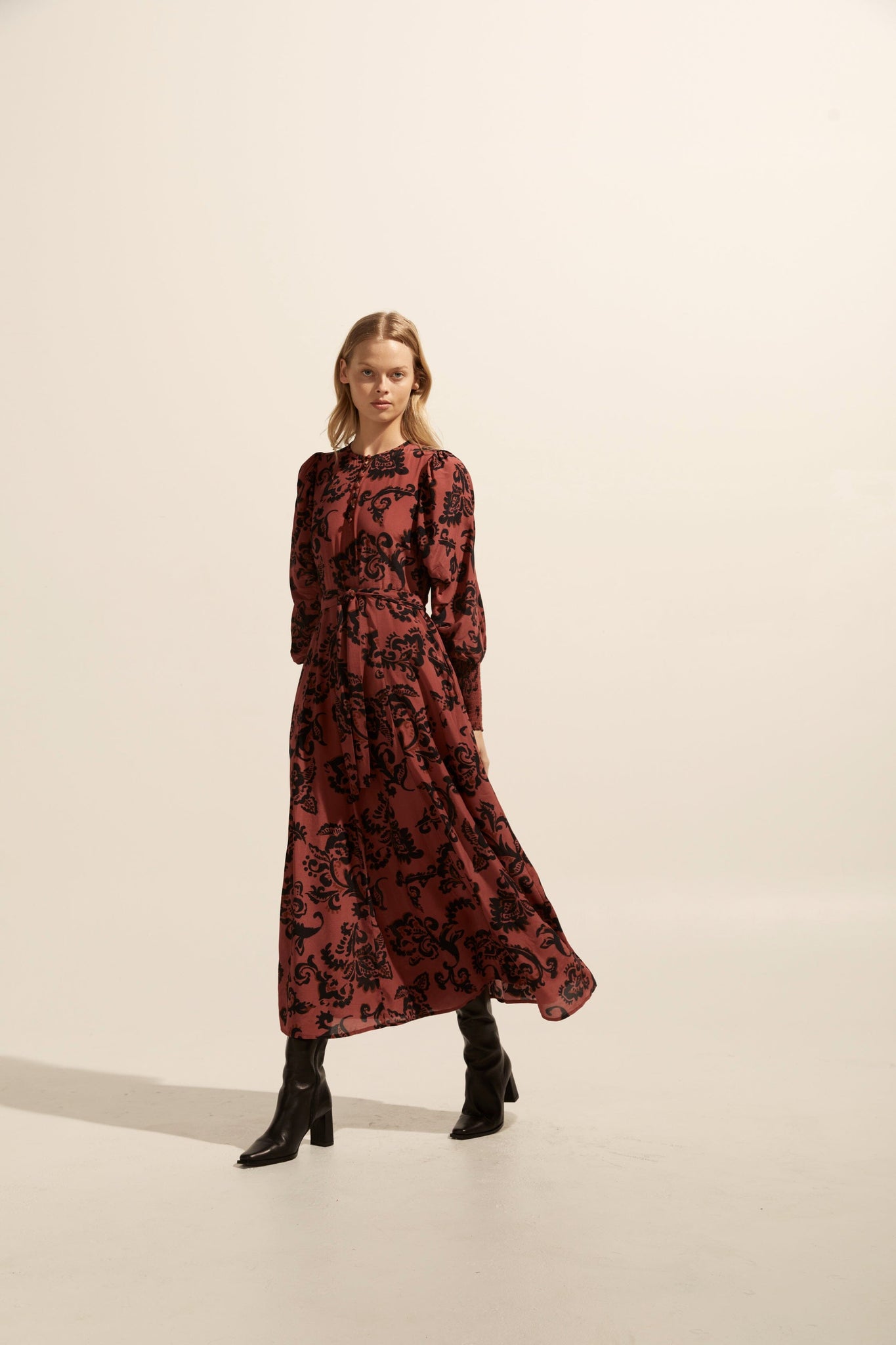 TANGENT DRESS CLAY FLORAL