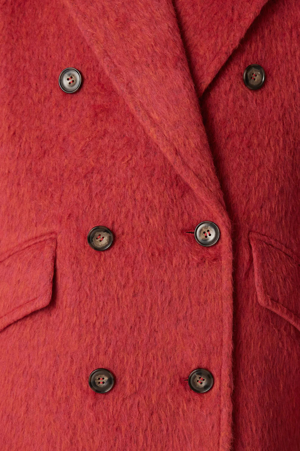 SABINE DOUBLE BREASTED COAT - RED