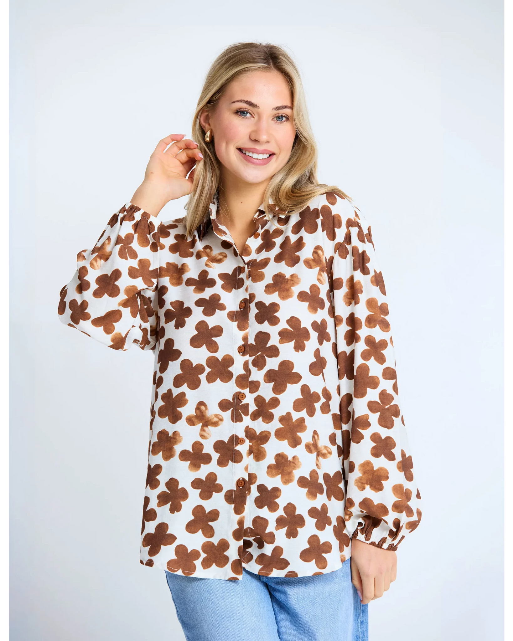 Charlotte Shirt Cocoa Bloom
