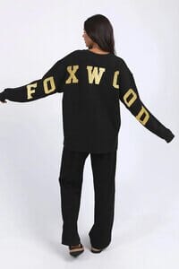 Metallic Interval Crew Black/Gold