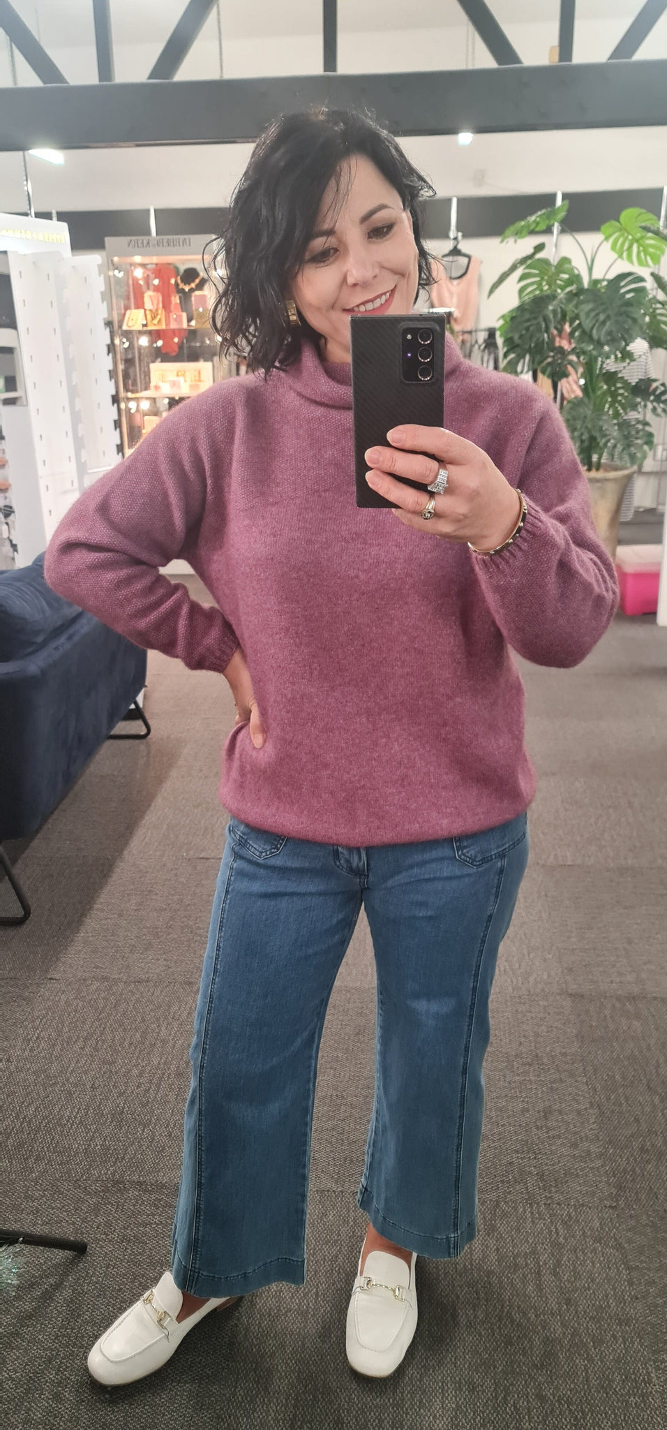 MOSS STITCH COWL - MAUVE