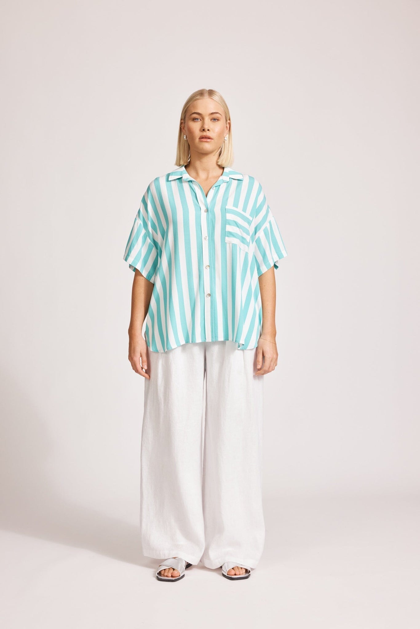 Treville Stripe Shirt - Aqua