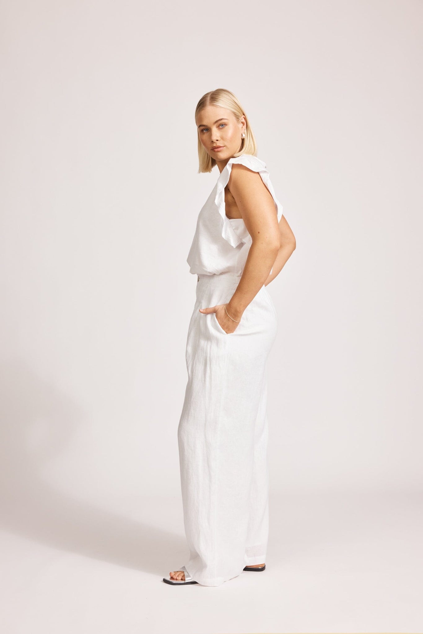Miramar Palazzo Pant - White
