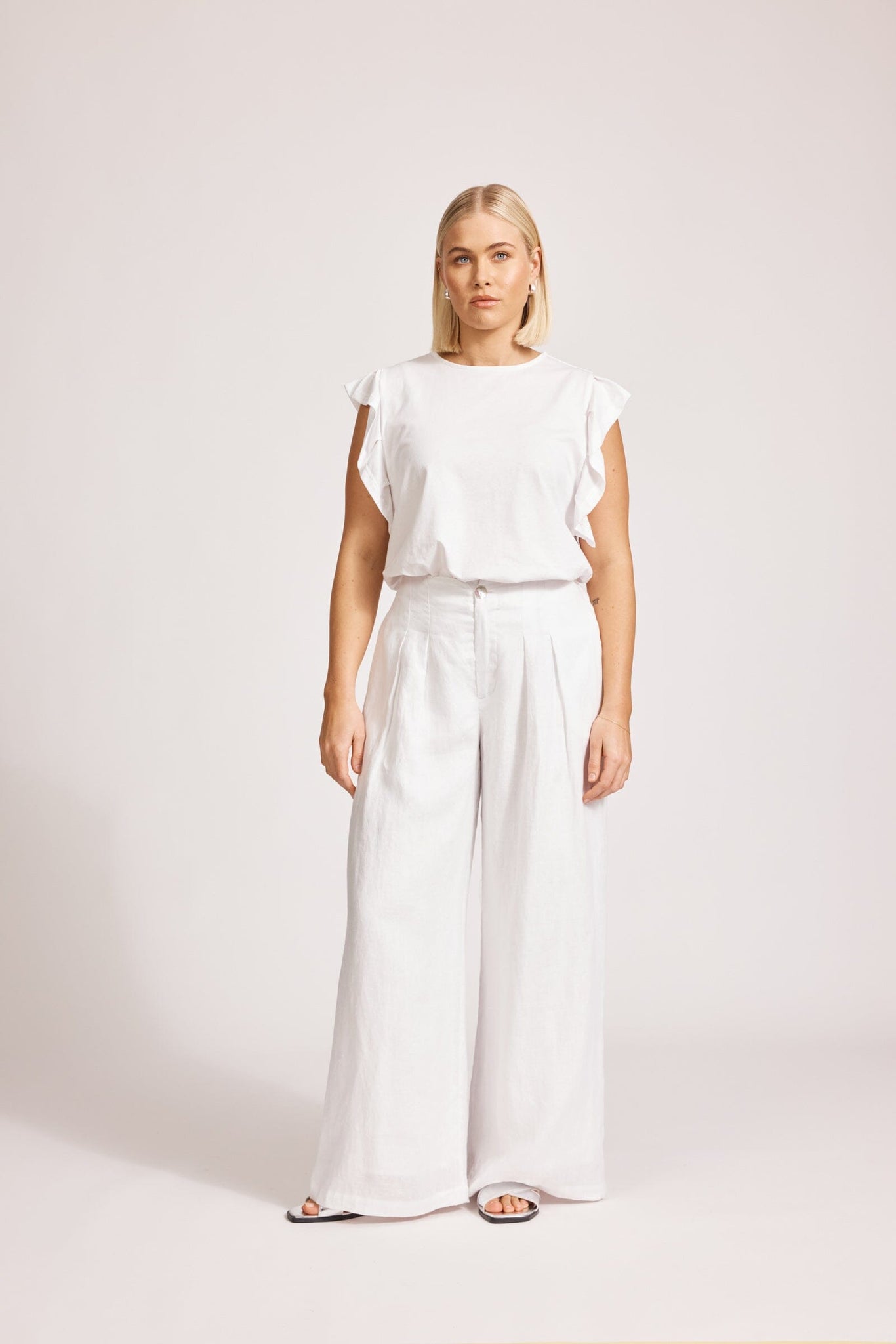 Miramar Palazzo Pant - White