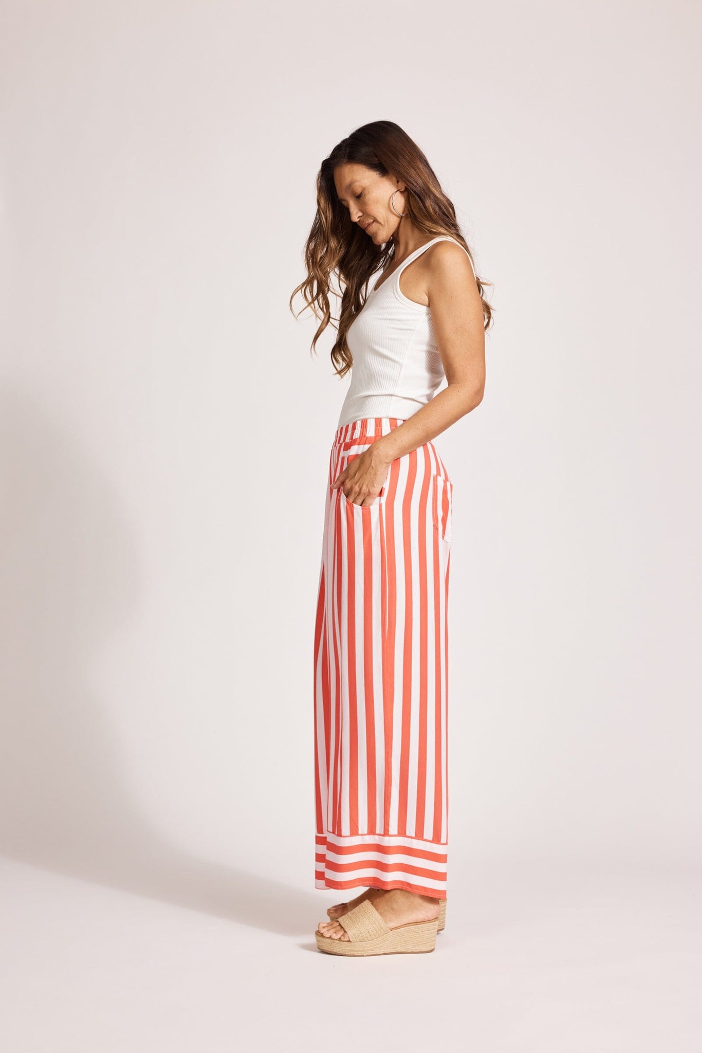Treville Stripe Pant - Coral