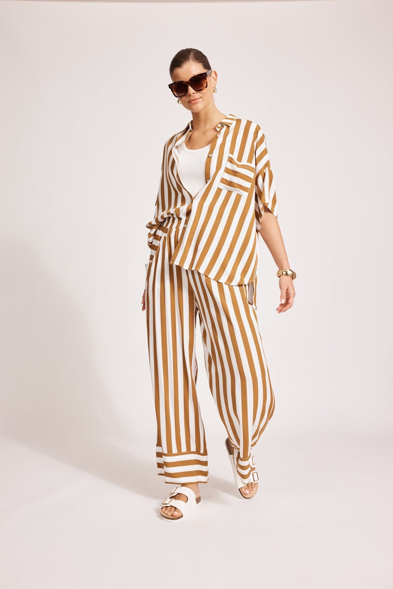 Treville Stripe Pant - Caramel