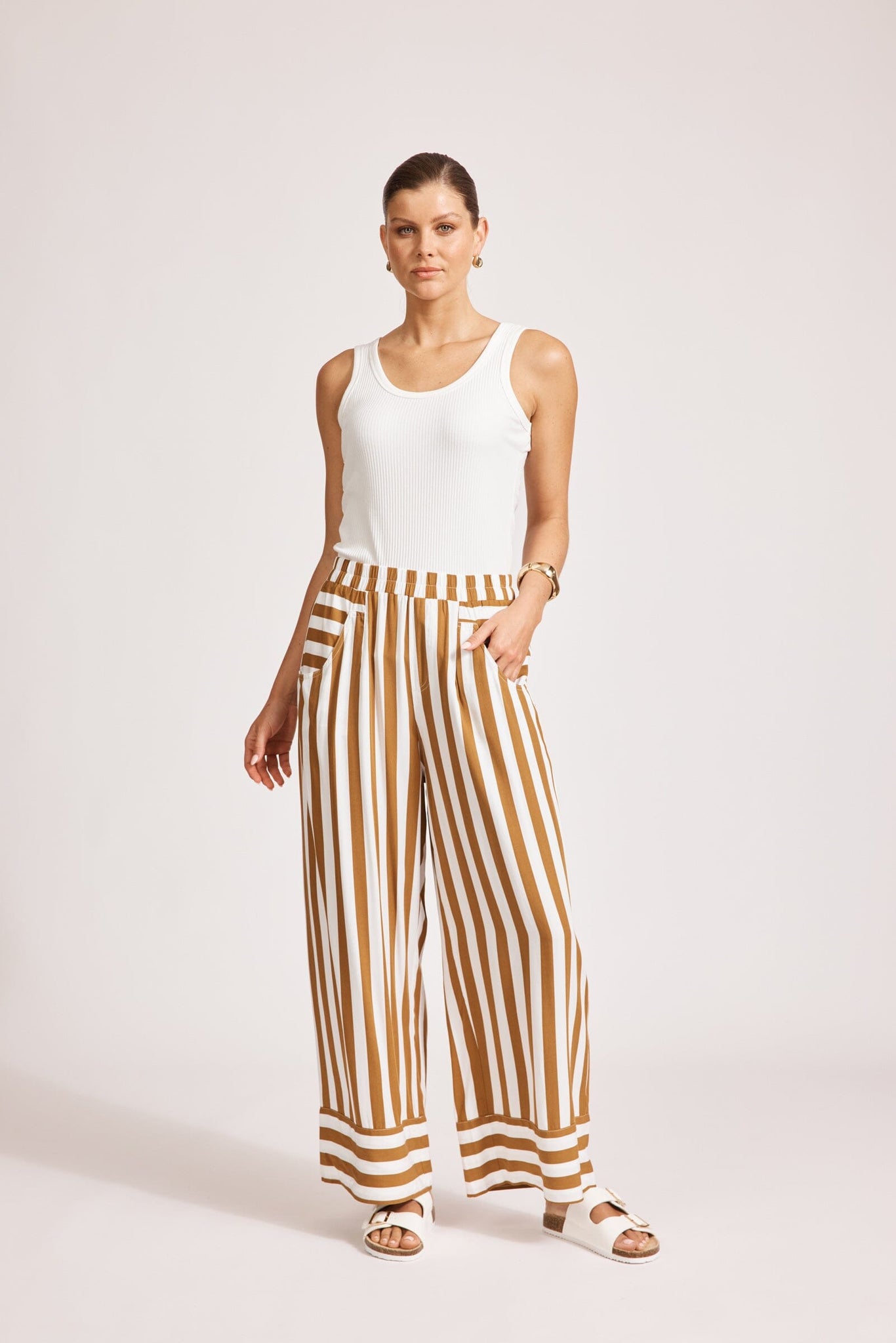 Treville Stripe Pant - Caramel