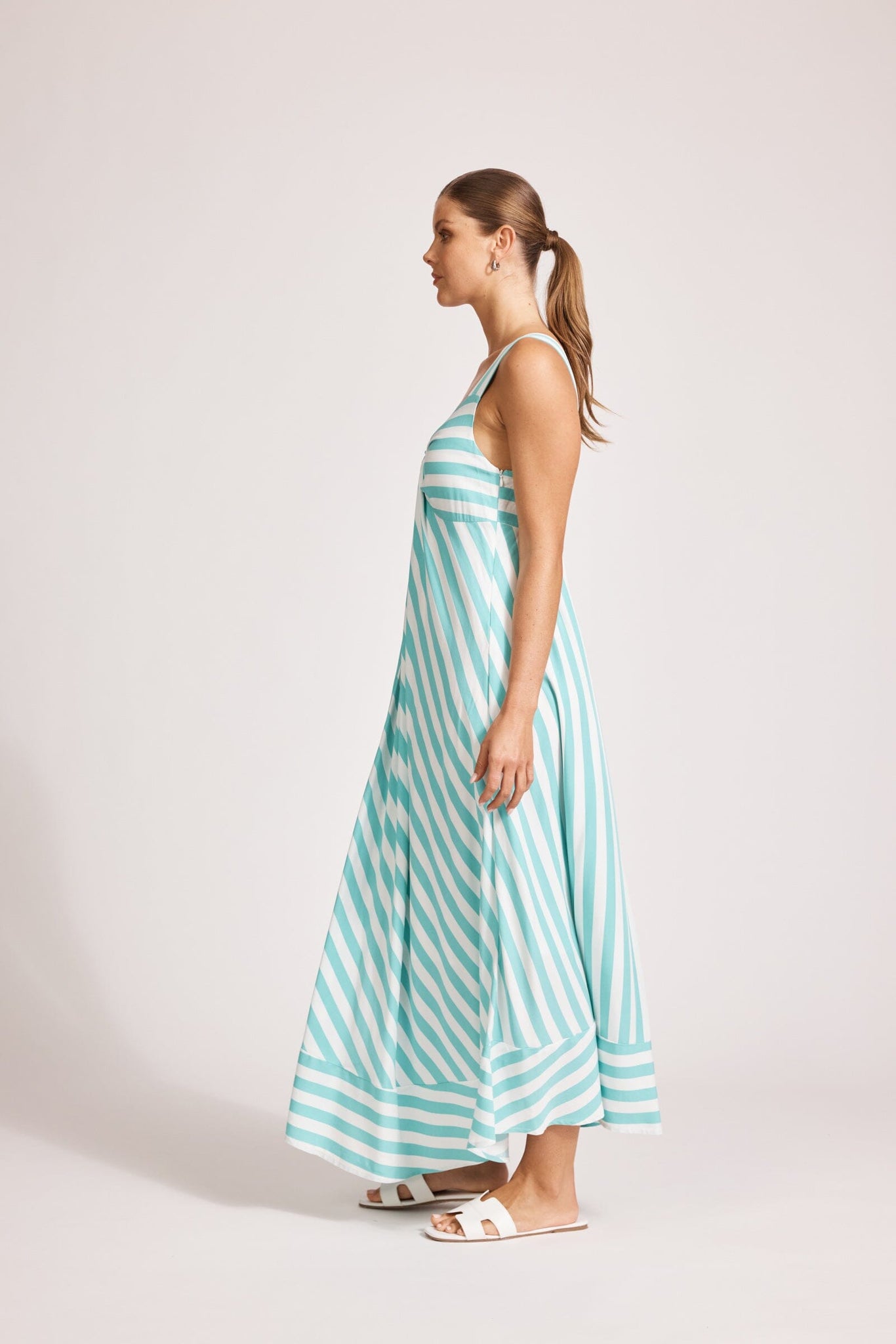 Treville Stripe Tank Maxi Dress - Aqua