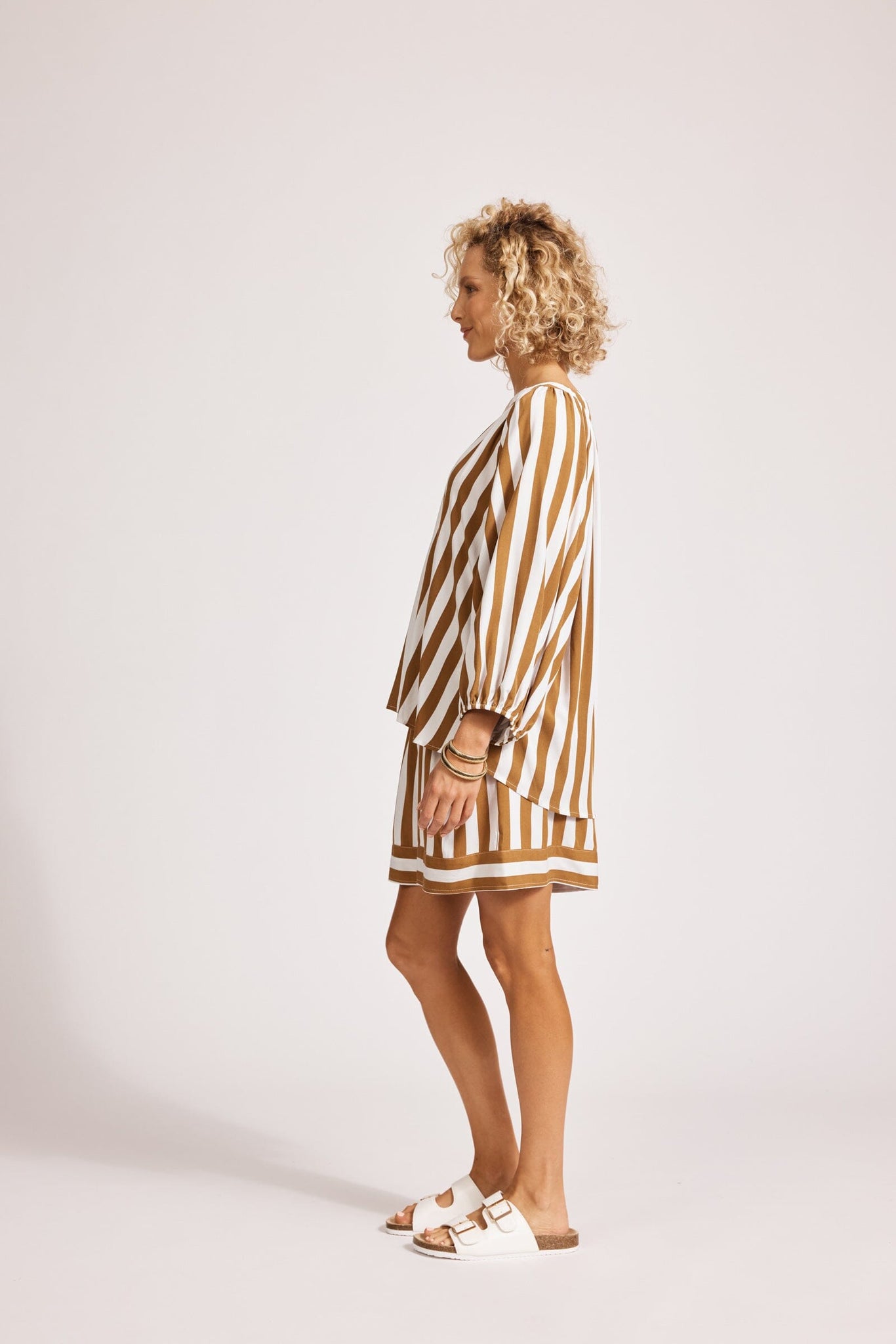 Treville Stripe Blouse - Caramel