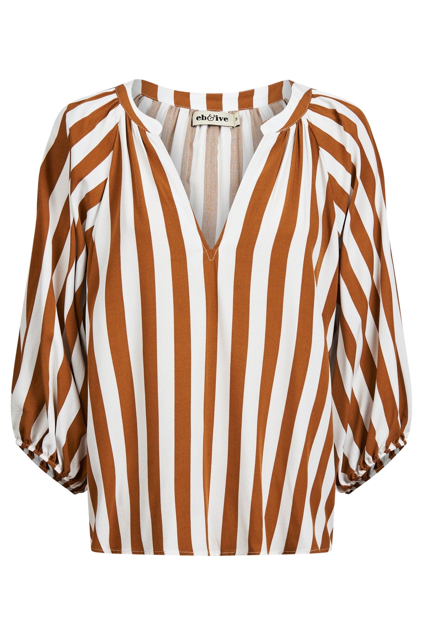 Treville Stripe Blouse - Caramel