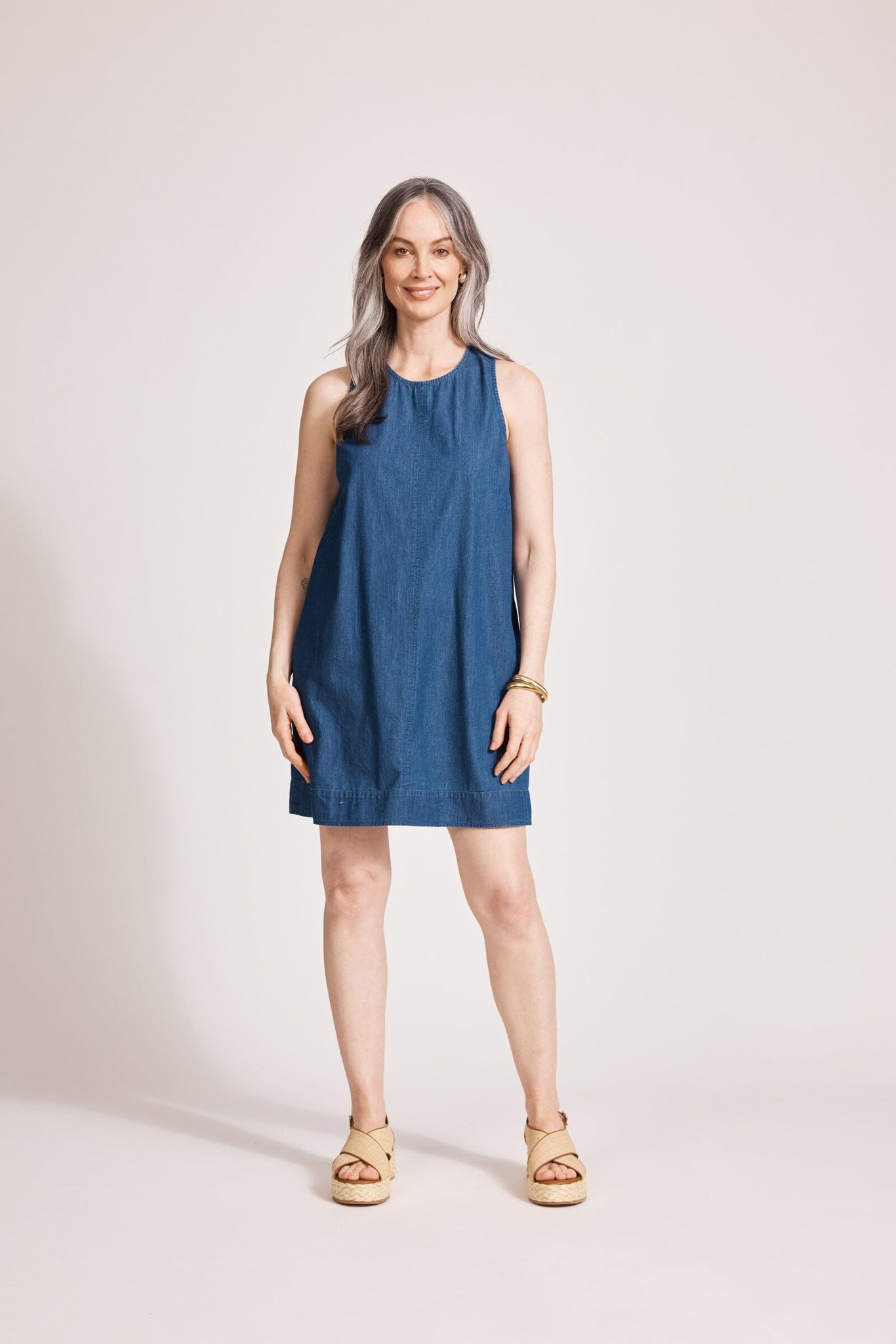 Melenia Denim Tank Dress - Indigo