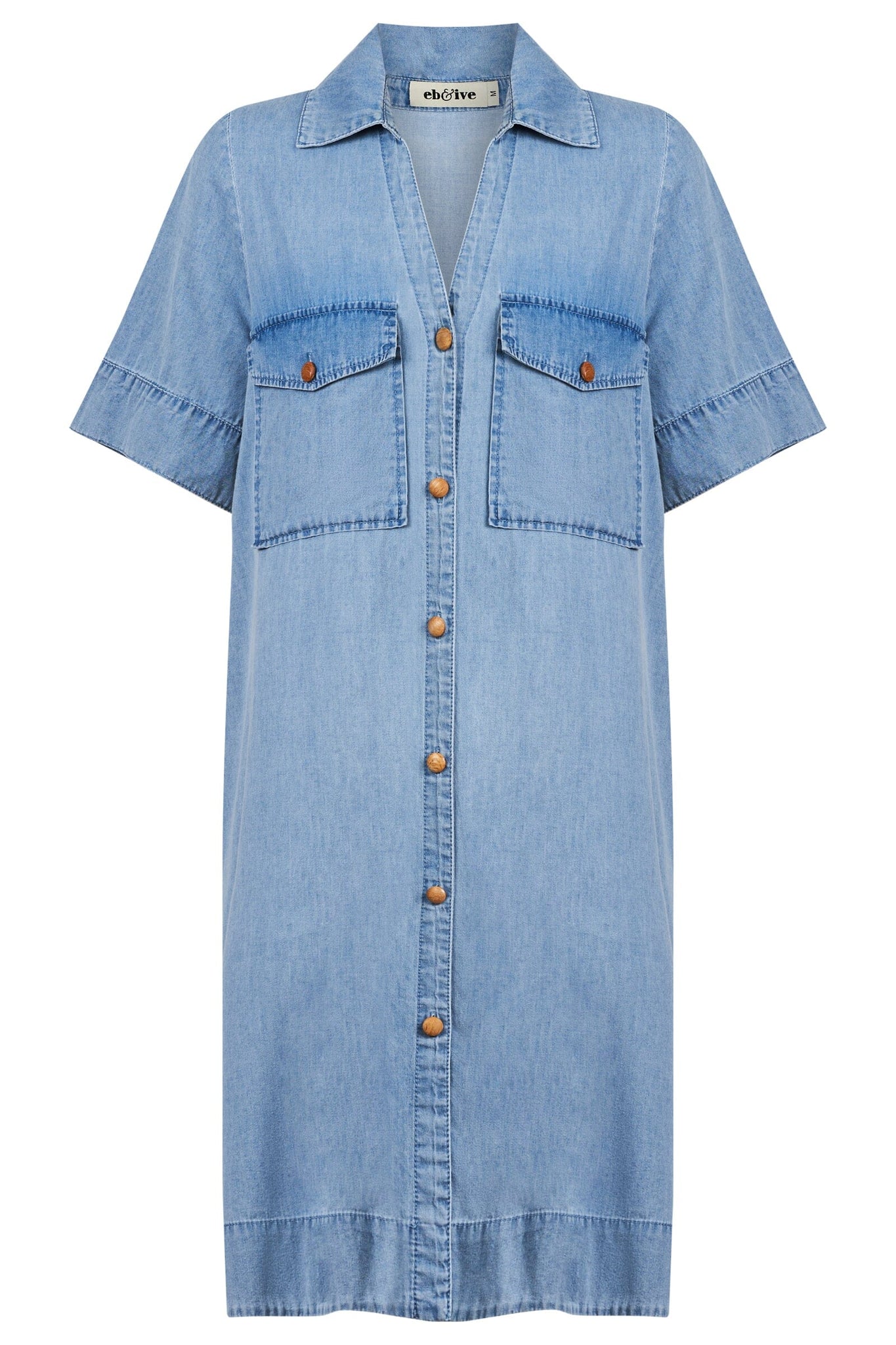 Melenia Denim Shirt Dress - Denim