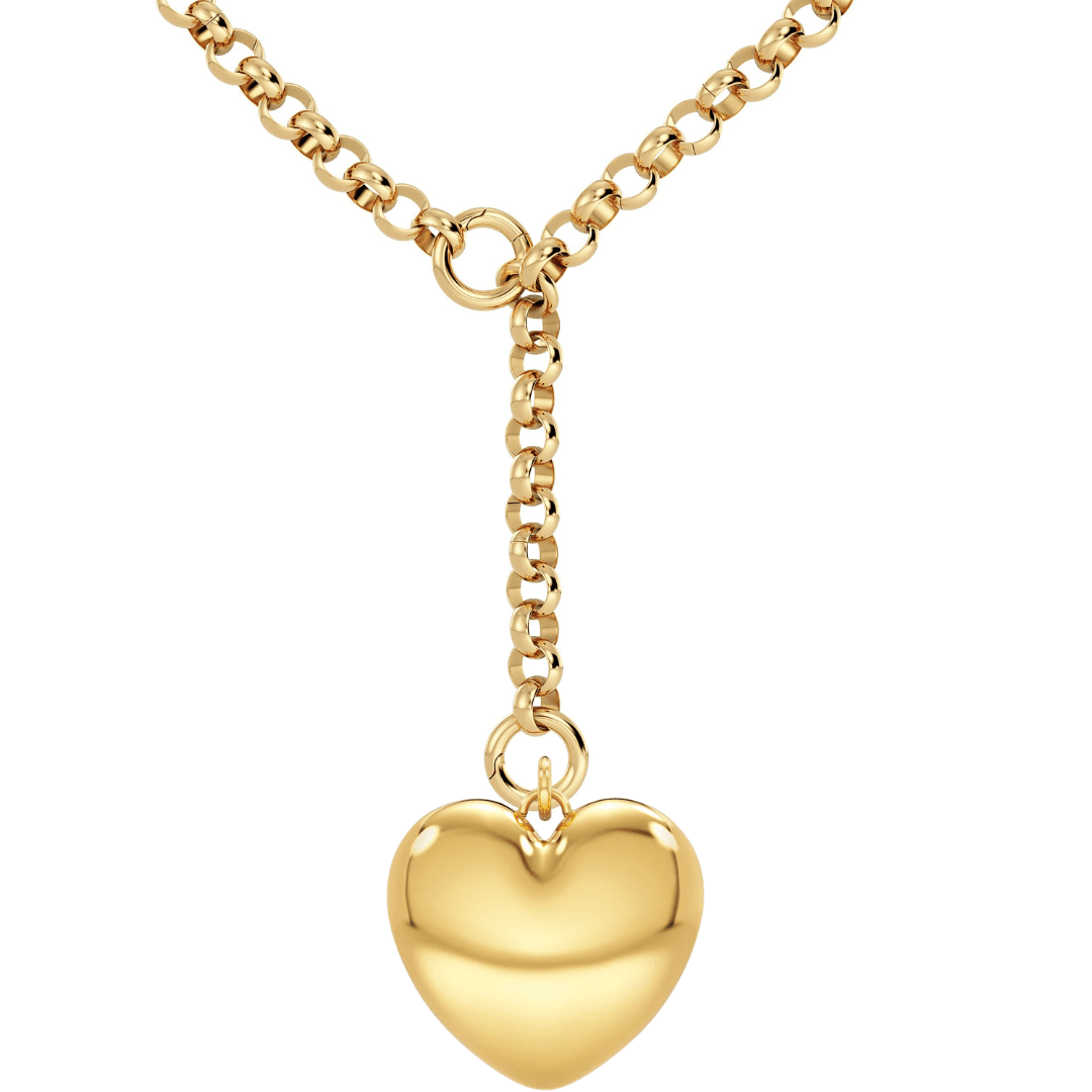 Loop Charm Chain Gold with  Heart Charm