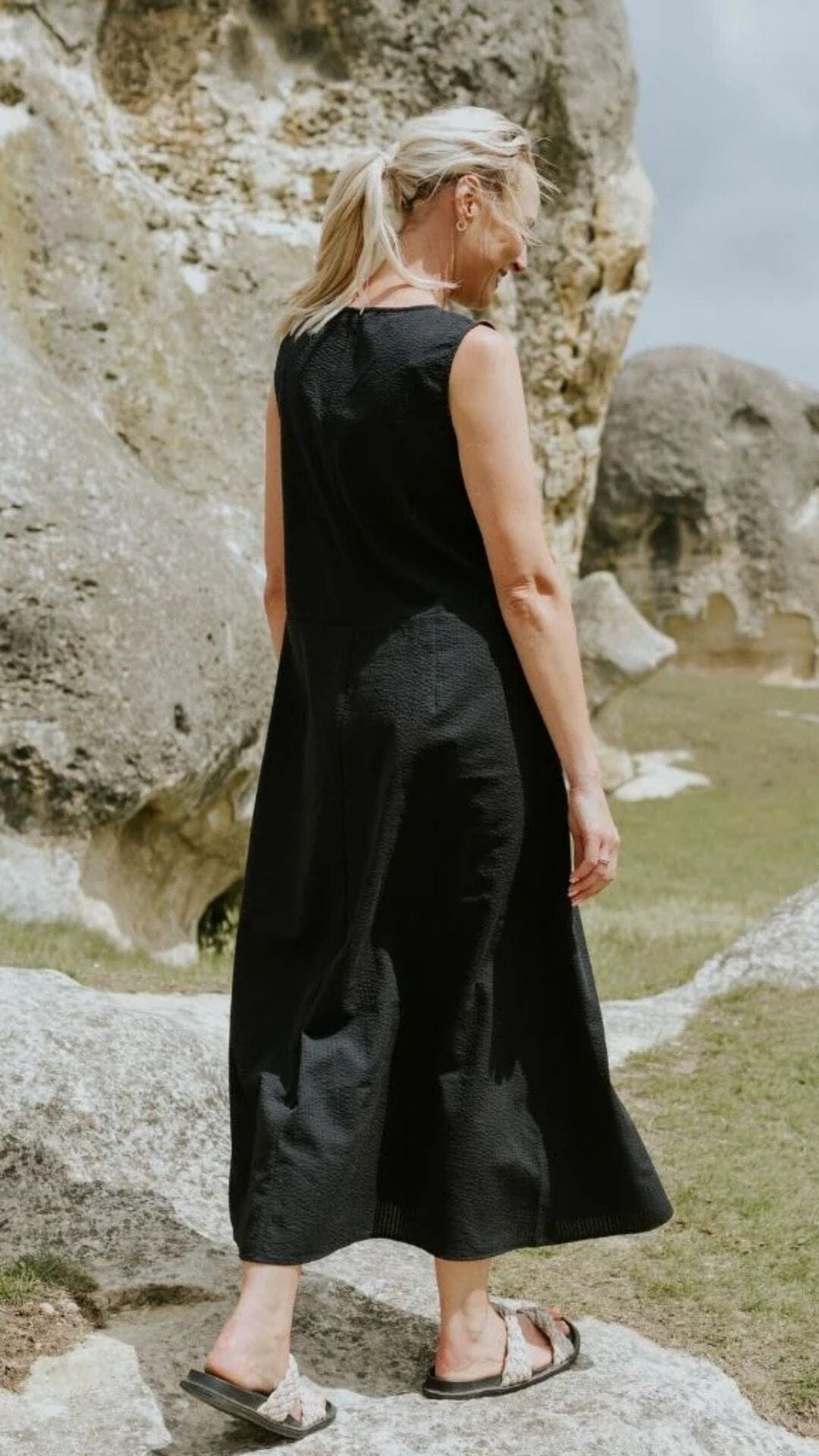 Anna Drop Waist Dress  Black