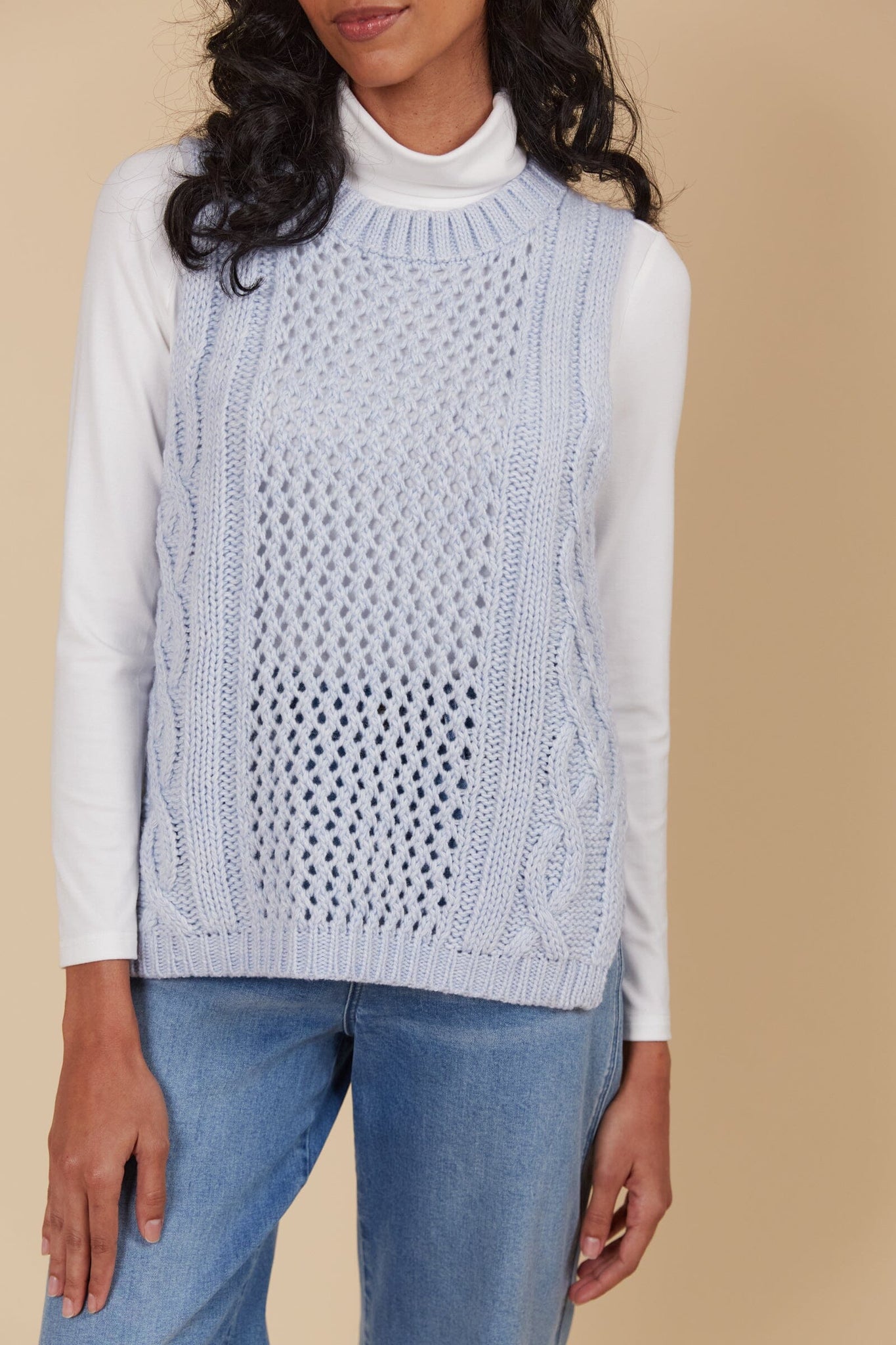 Luna Knit Vest Sky
