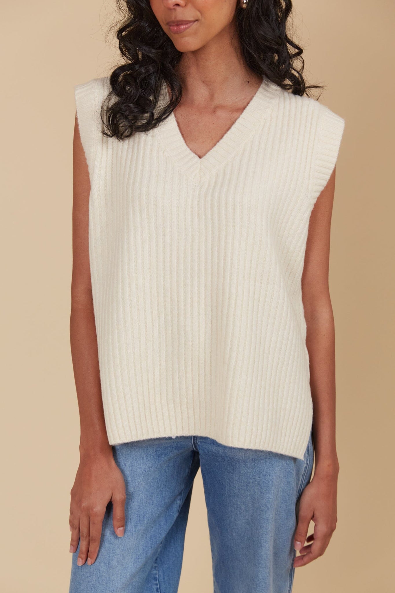 Miru Knit Vest - Canvas