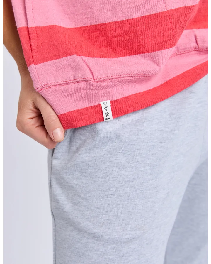 Mazie Block Stripe Sweat Caynne/Chateau Rose
