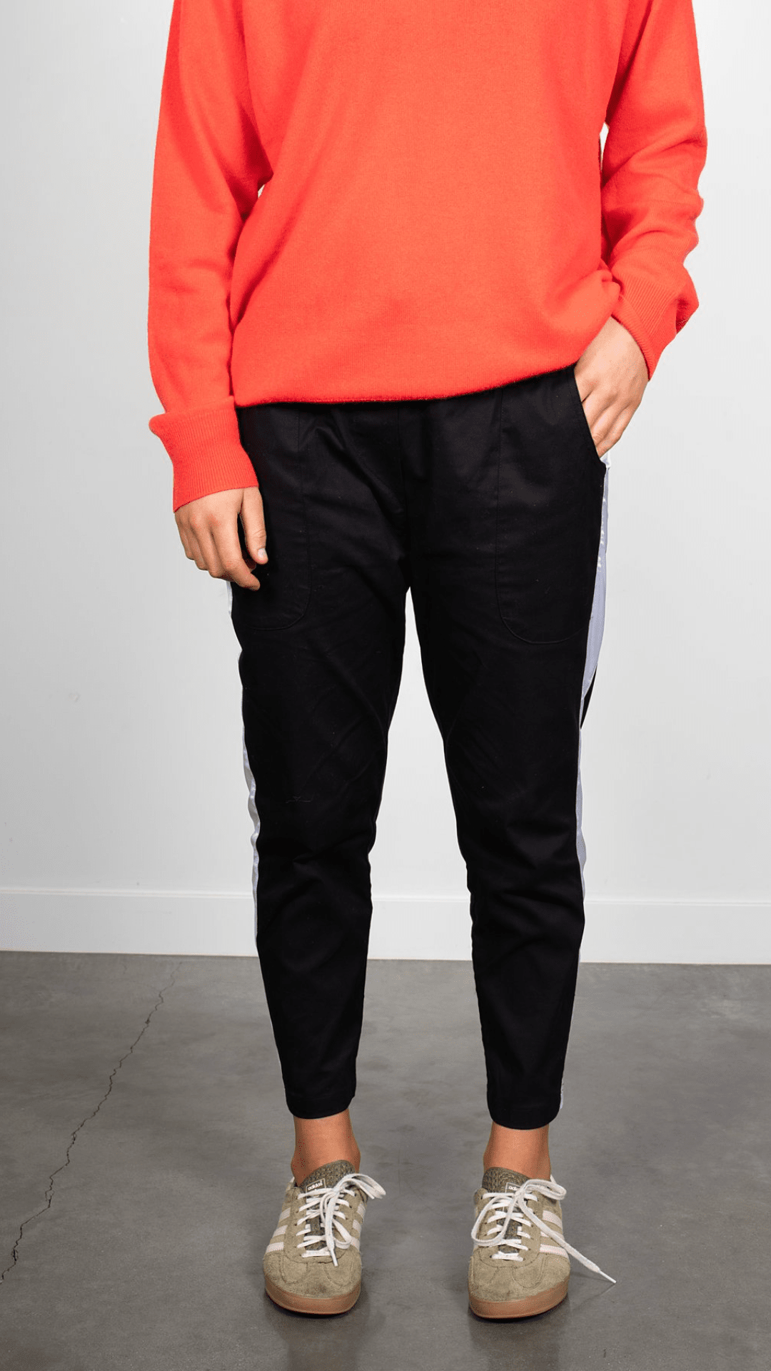 Essential Pant Cotton Twill/W Satin Stripe Ivory