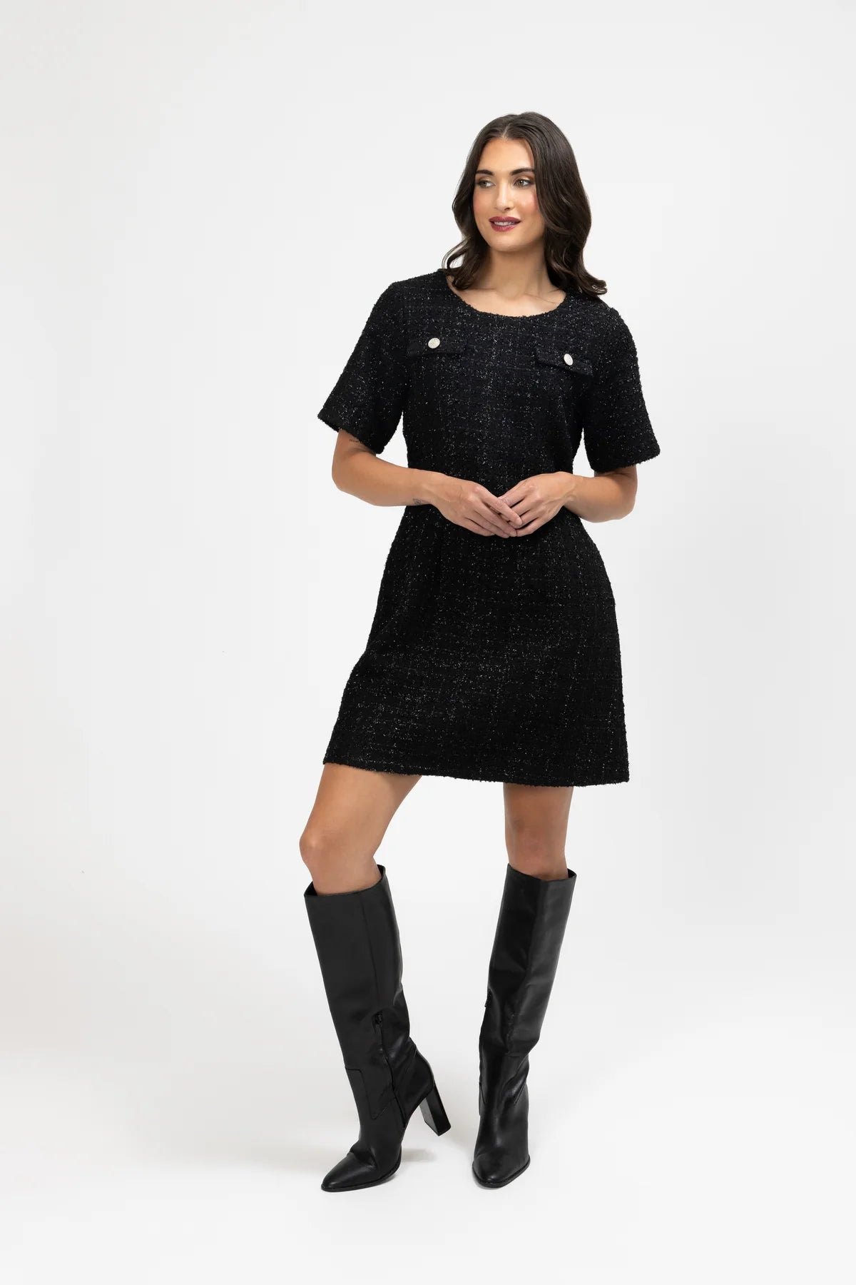 Coco Dress Black Texture