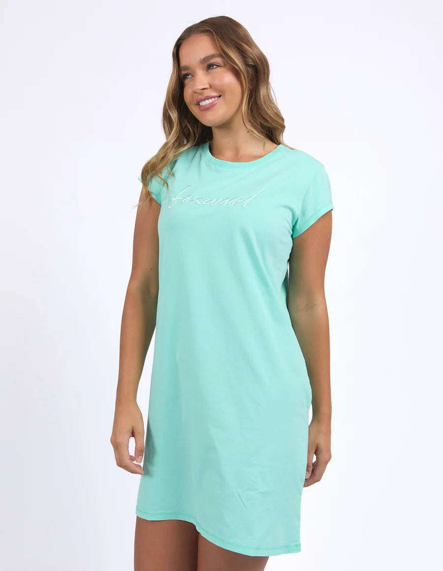 Signature Embroidery Tee Dress Noen Mint