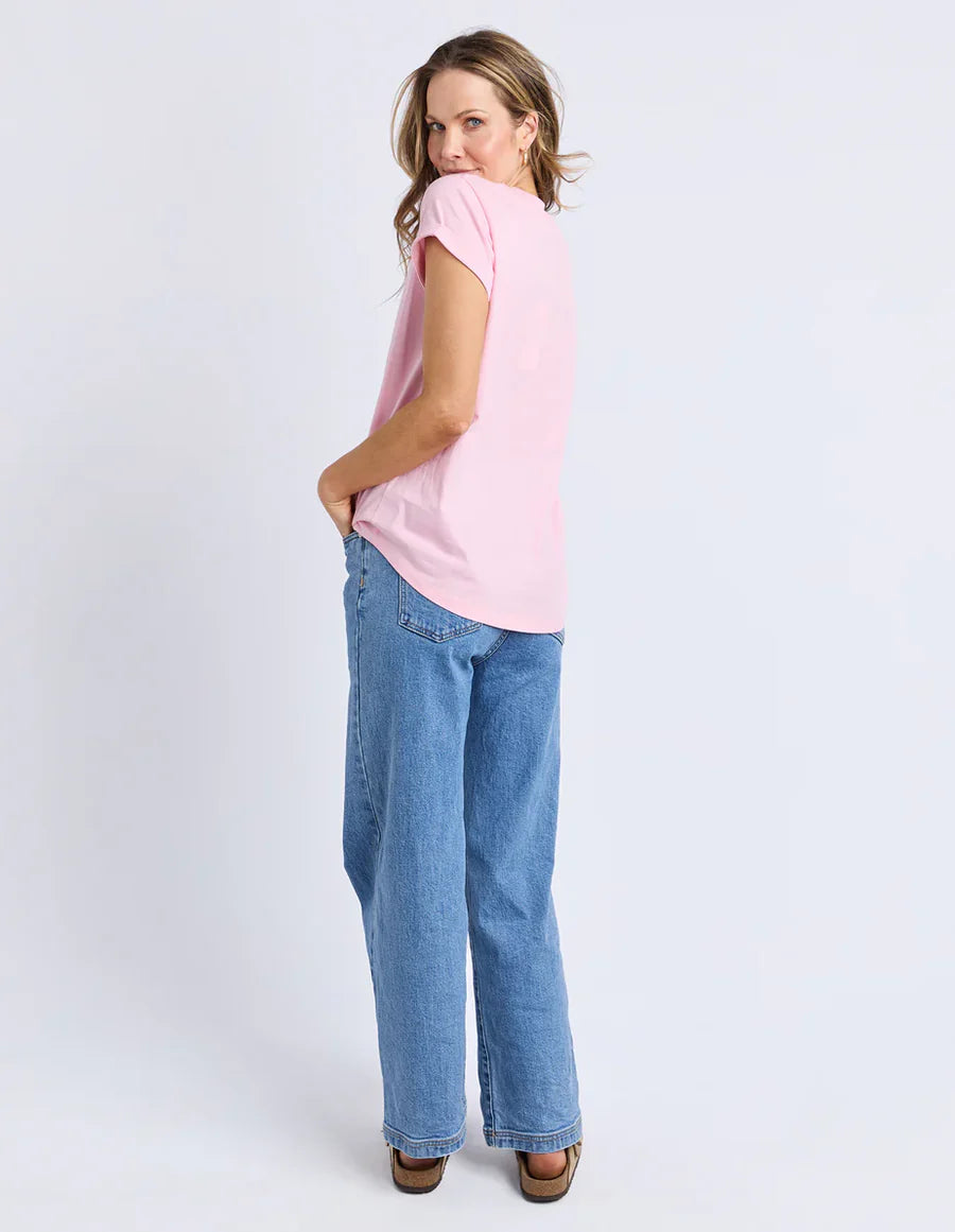 Signature Contrast Tee Pink
