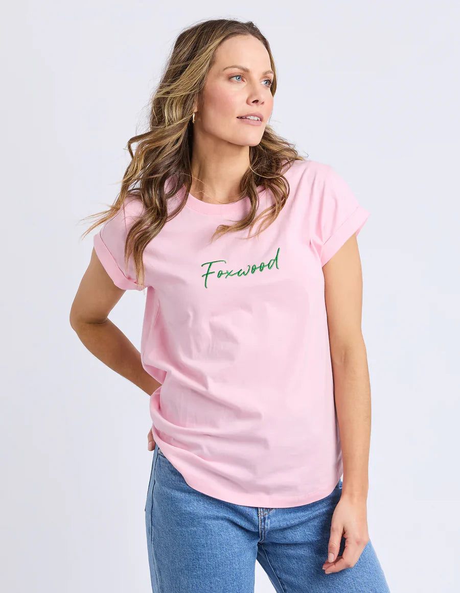 Signature Contrast Tee Pink