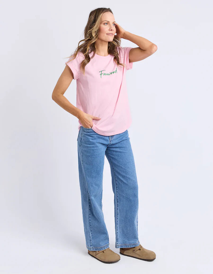 Signature Contrast Tee Pink