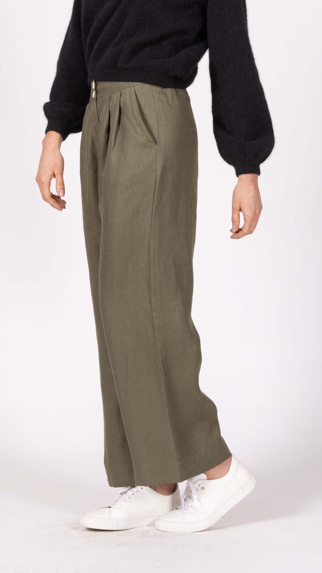 Wide Leg Twill Pant