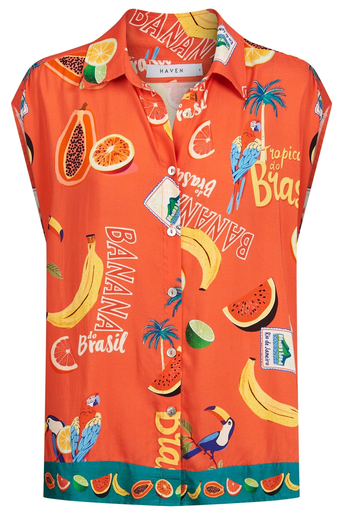 Cabana Sleeveless Shirt - Brasil Coral