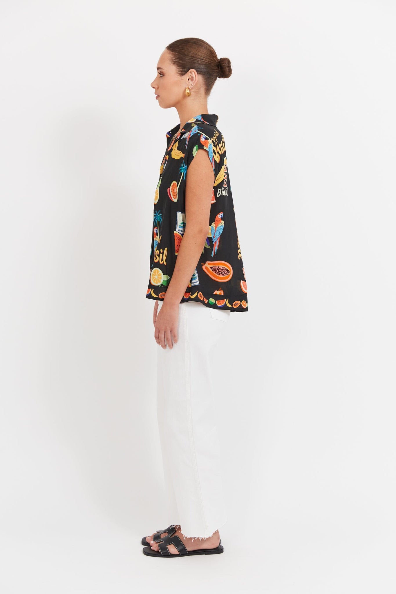 Cabana Sleeveless Shirt - Brasil Black