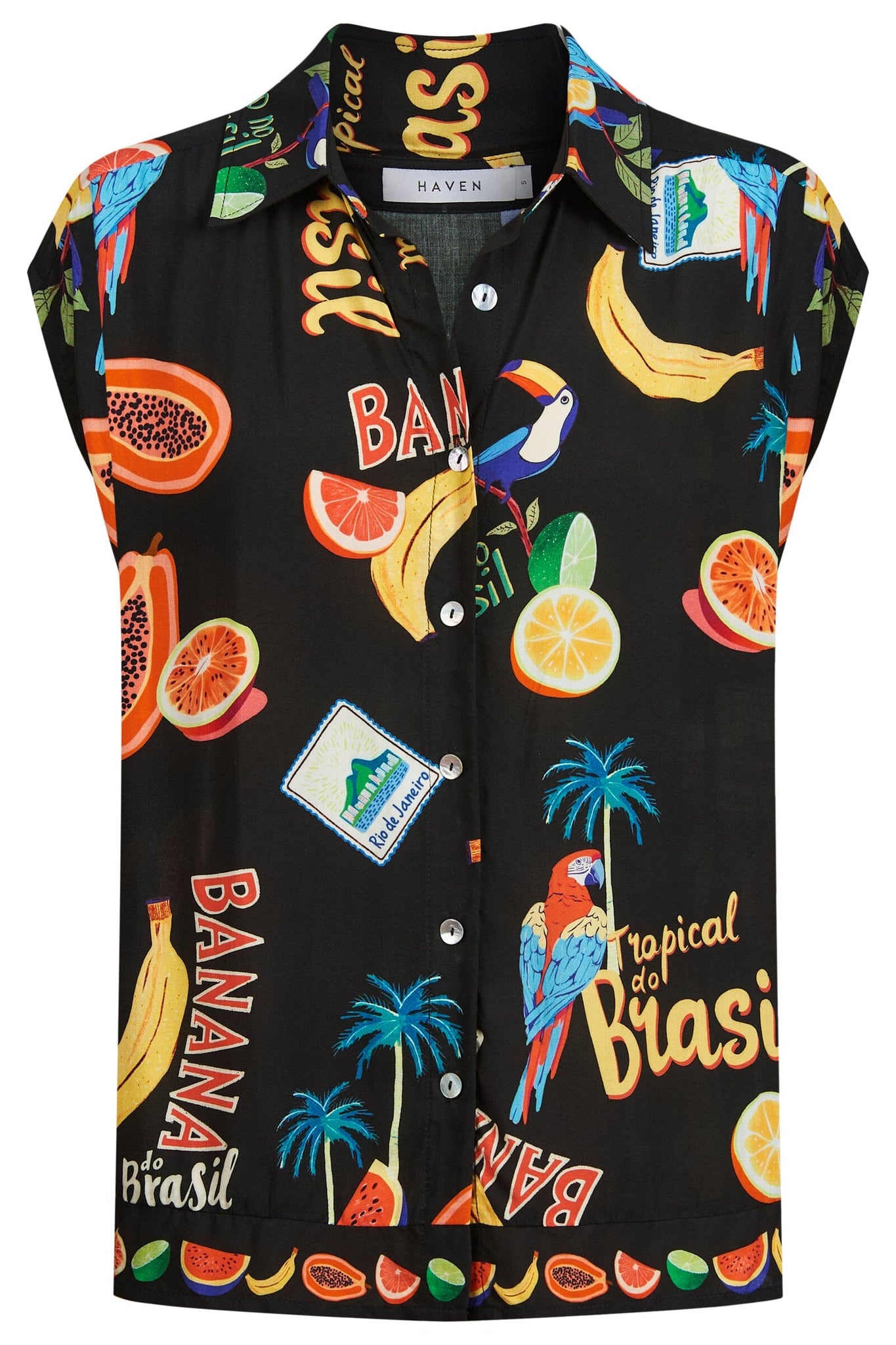 Cabana Sleeveless Shirt - Brasil Black