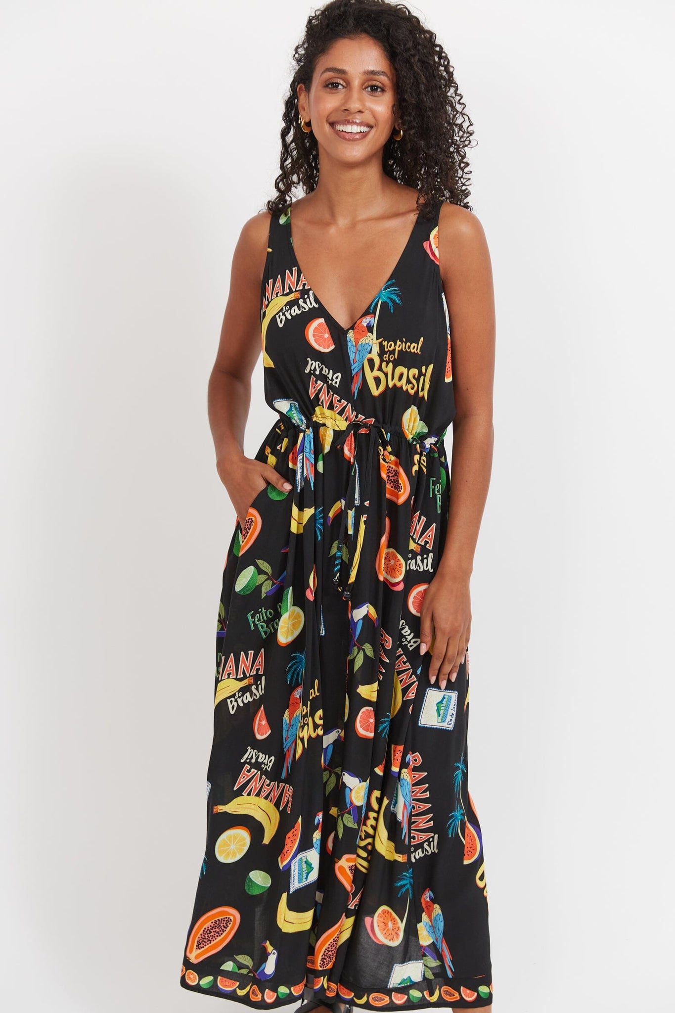 Cabana Tie Dress - Brasil Black