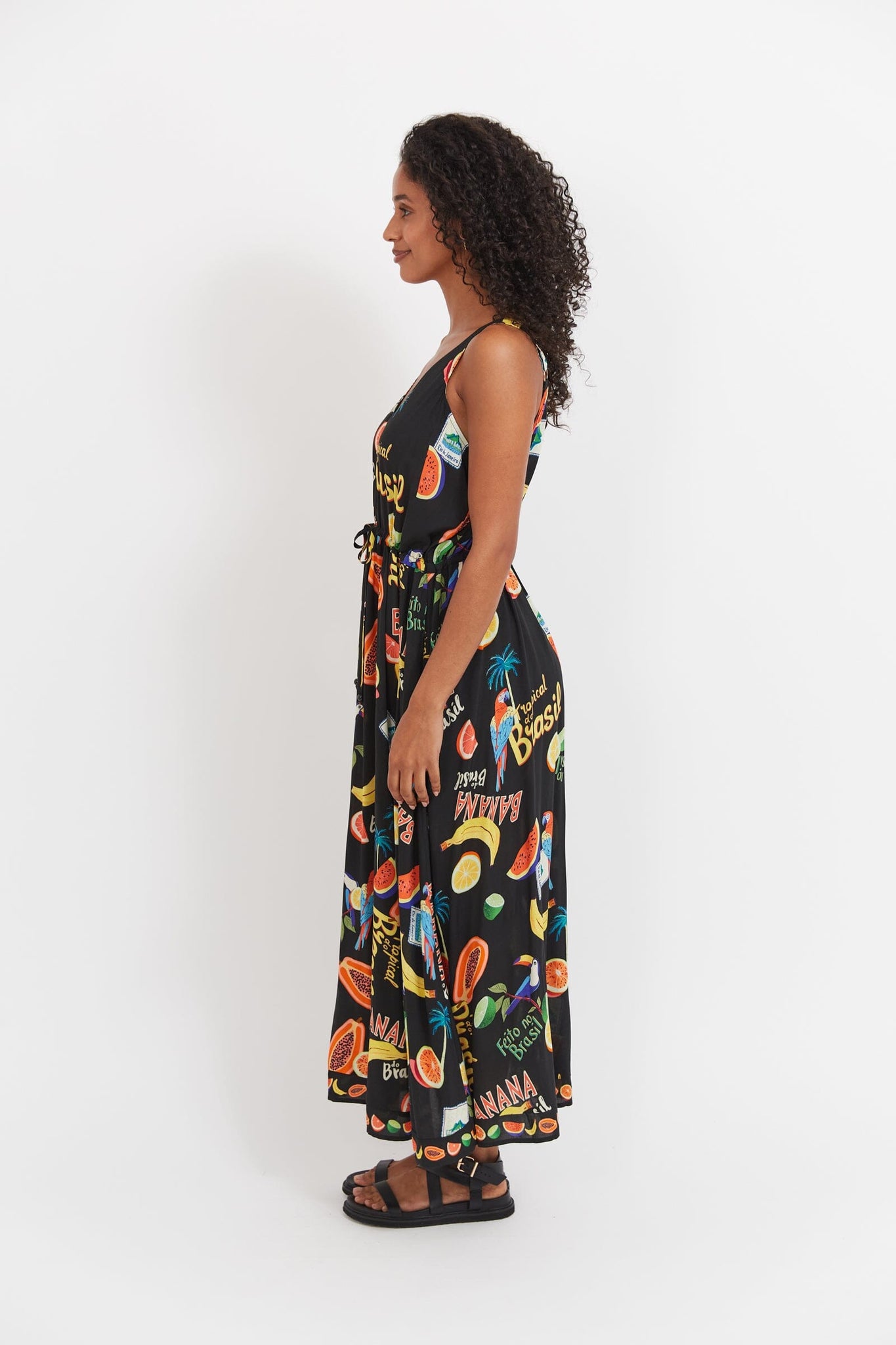 Cabana Tie Dress - Brasil Black