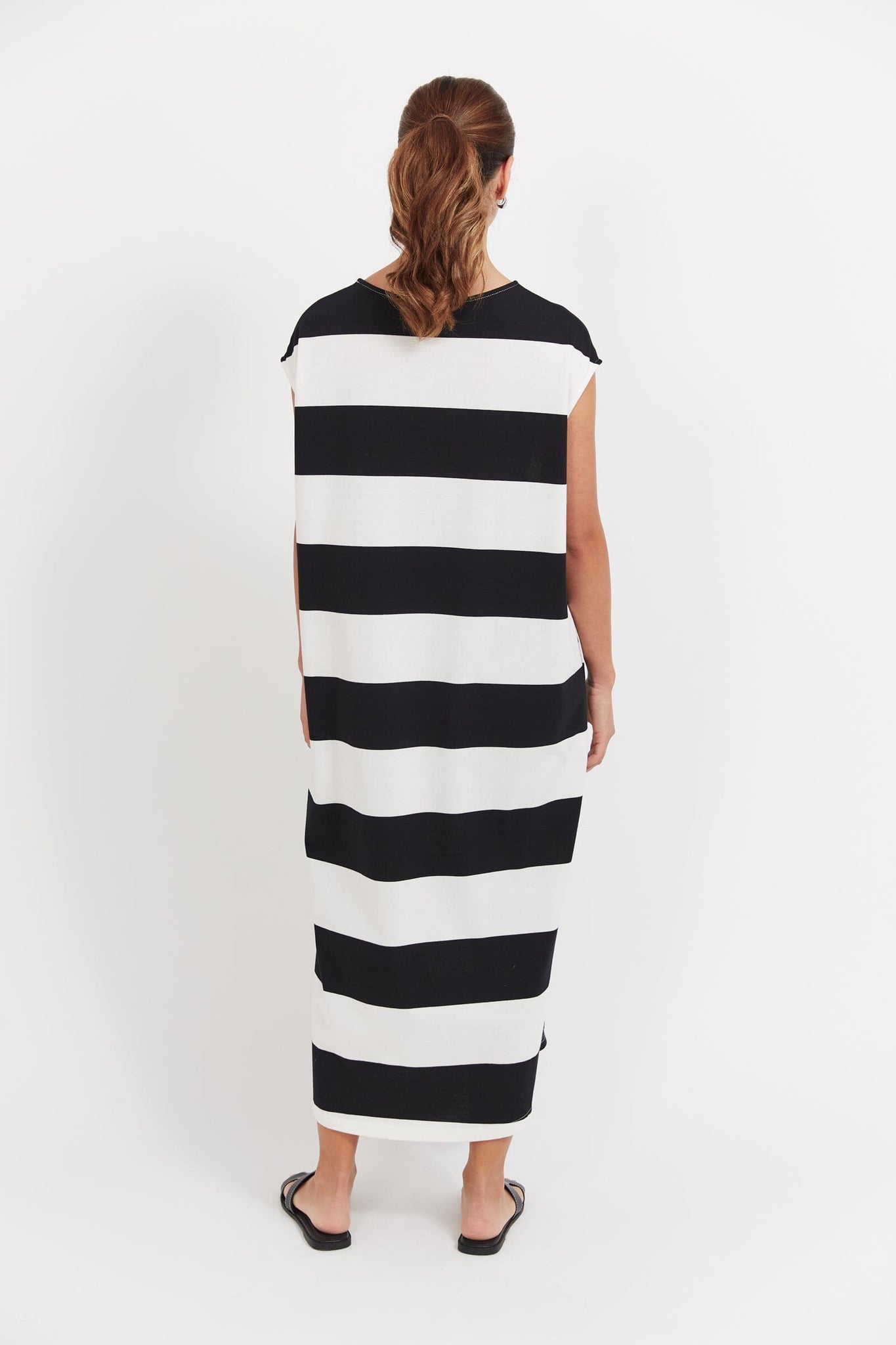 Jardin Stripe Tshirt Dress - Black