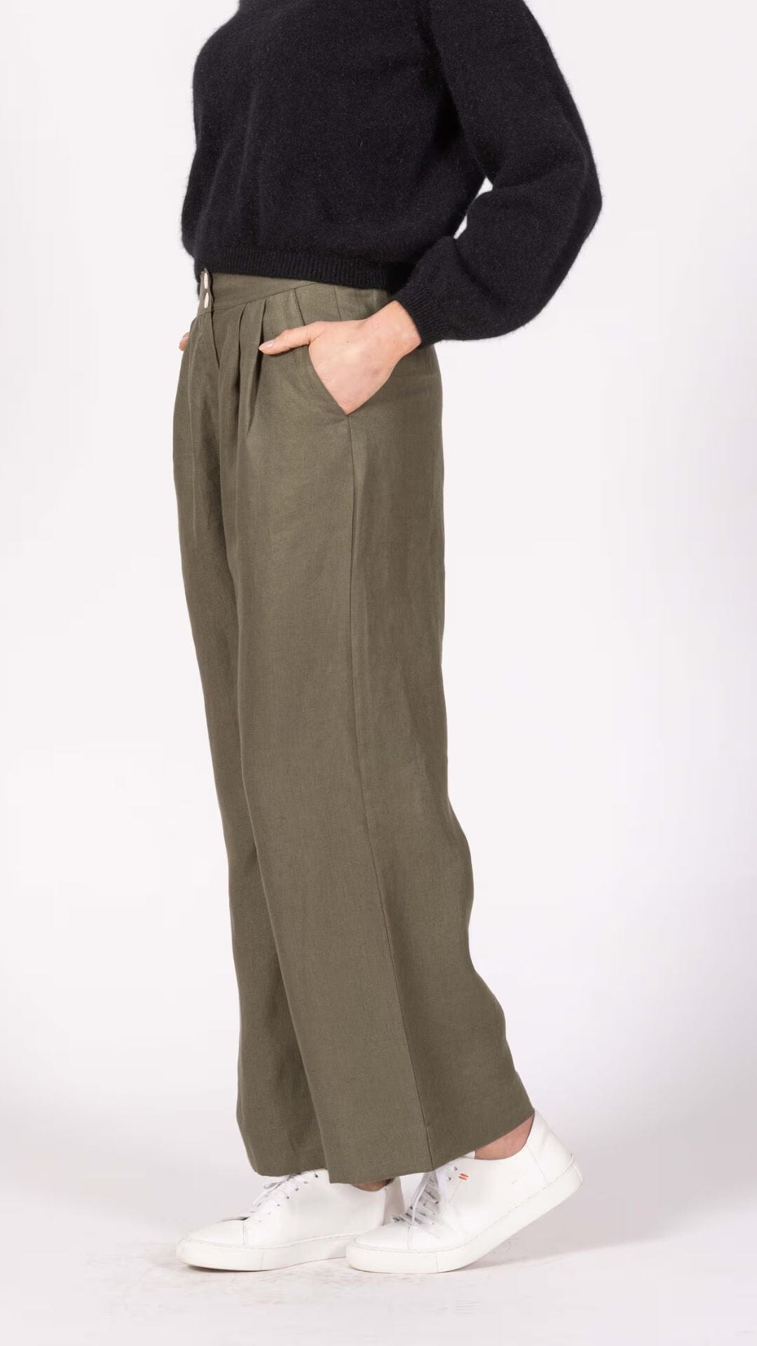 Wide Leg Twill Pant