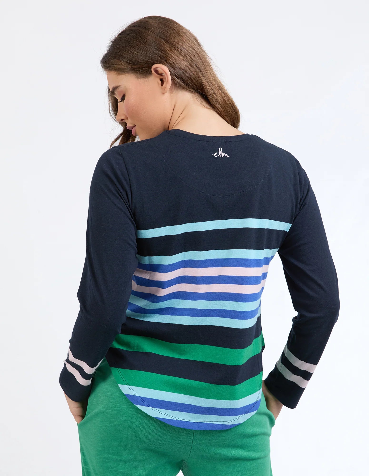 Medley Stripe L/S Tee Navy