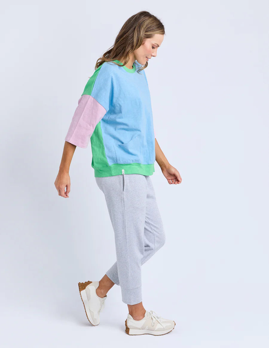 Mazie Colour Block Sweat DB/SG