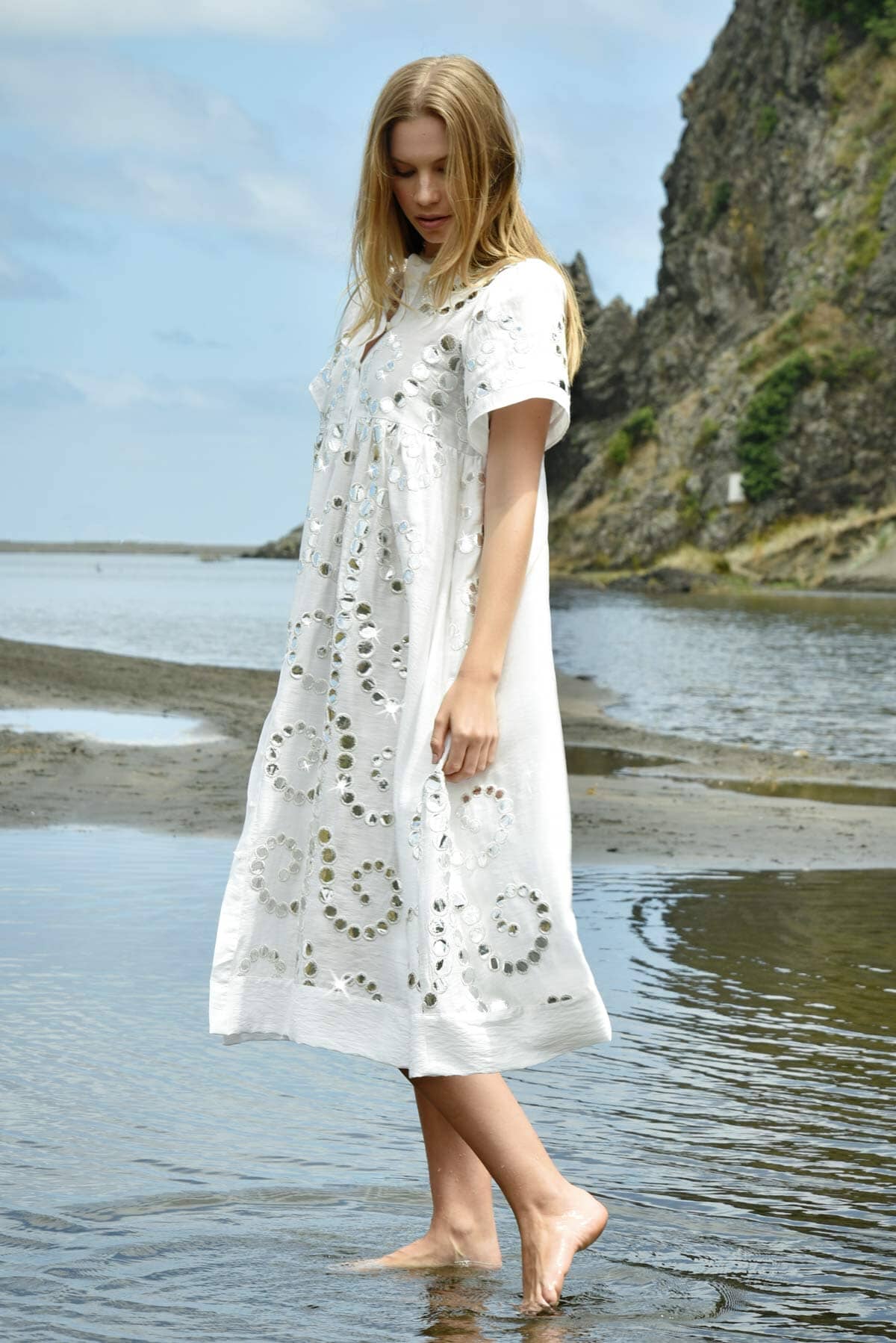 Round + Round Dress White