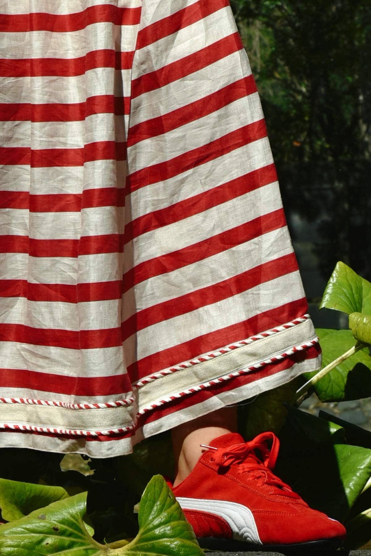 Forward Motion Skirt Cherry Stripe