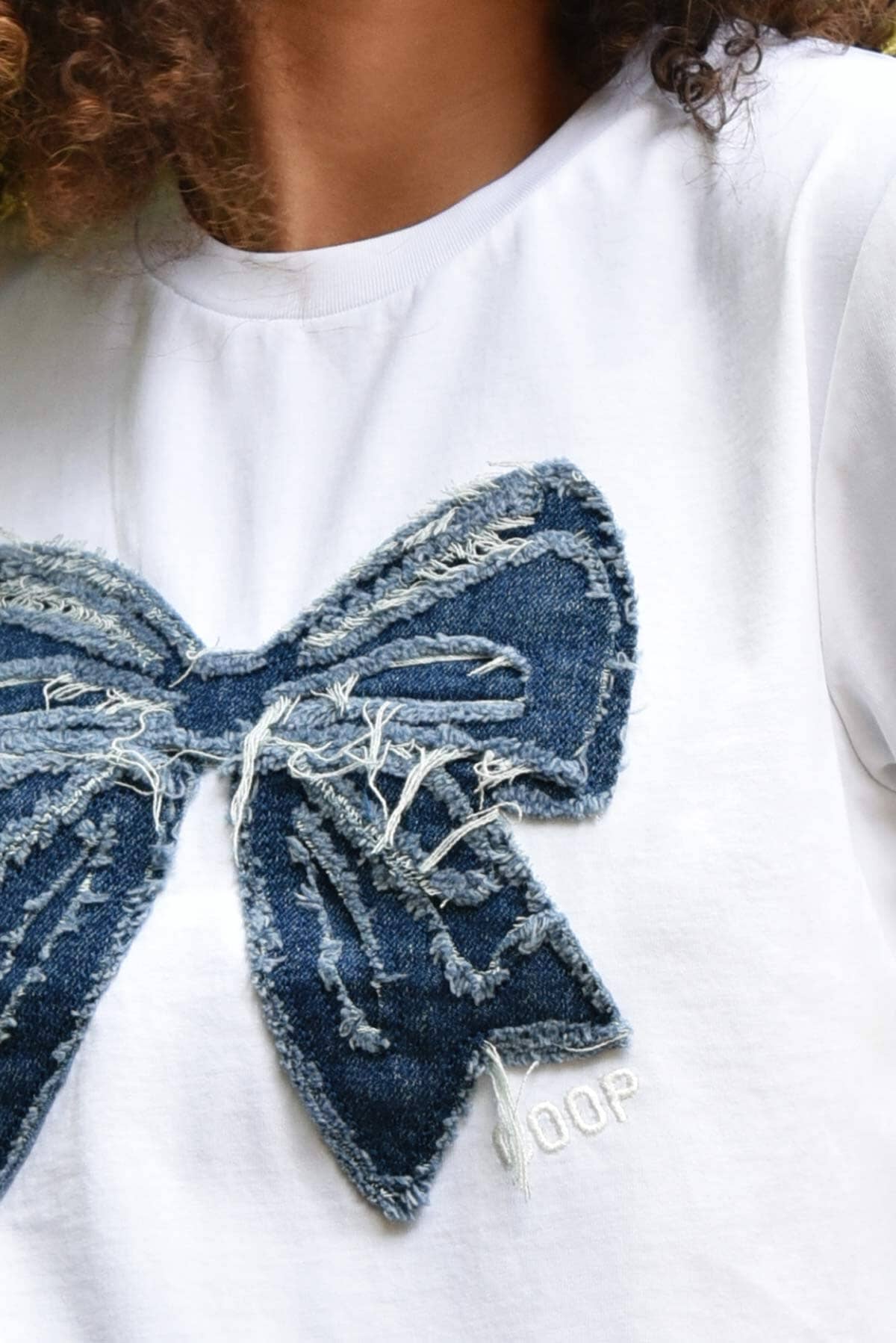 Simply Bowtiful T Shirt White/Denim