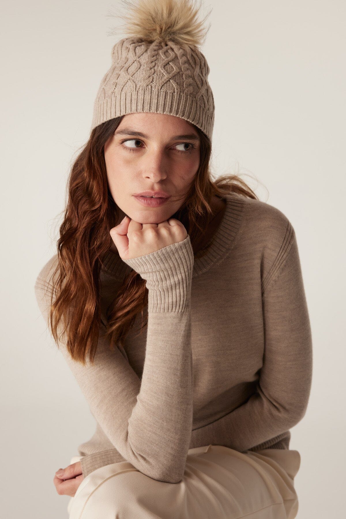 Merino Beanie - Pebble