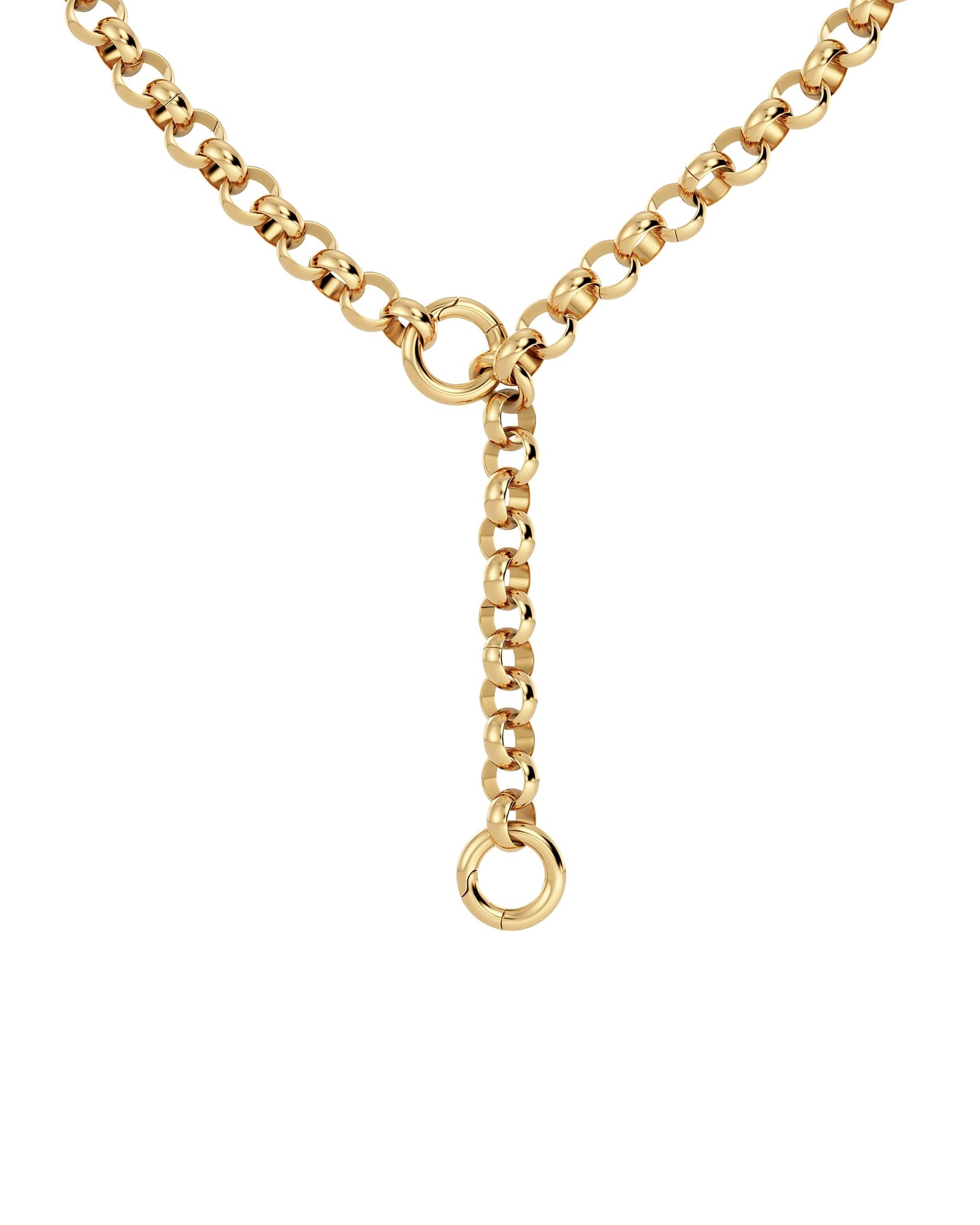 Loop Charm Chain L Necklace Gold.