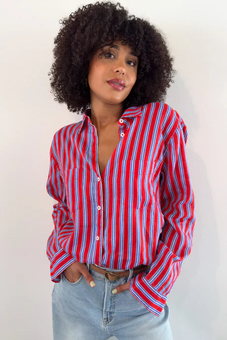 THE BOYFRIEND LINEN SHIRT MONTEGO STRIPE