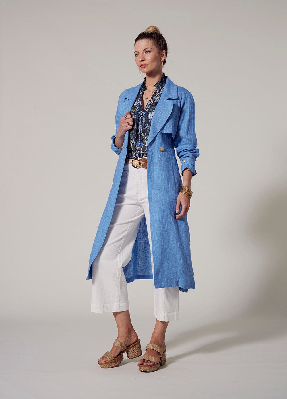 Chianti Trench Coat - Blue Bell