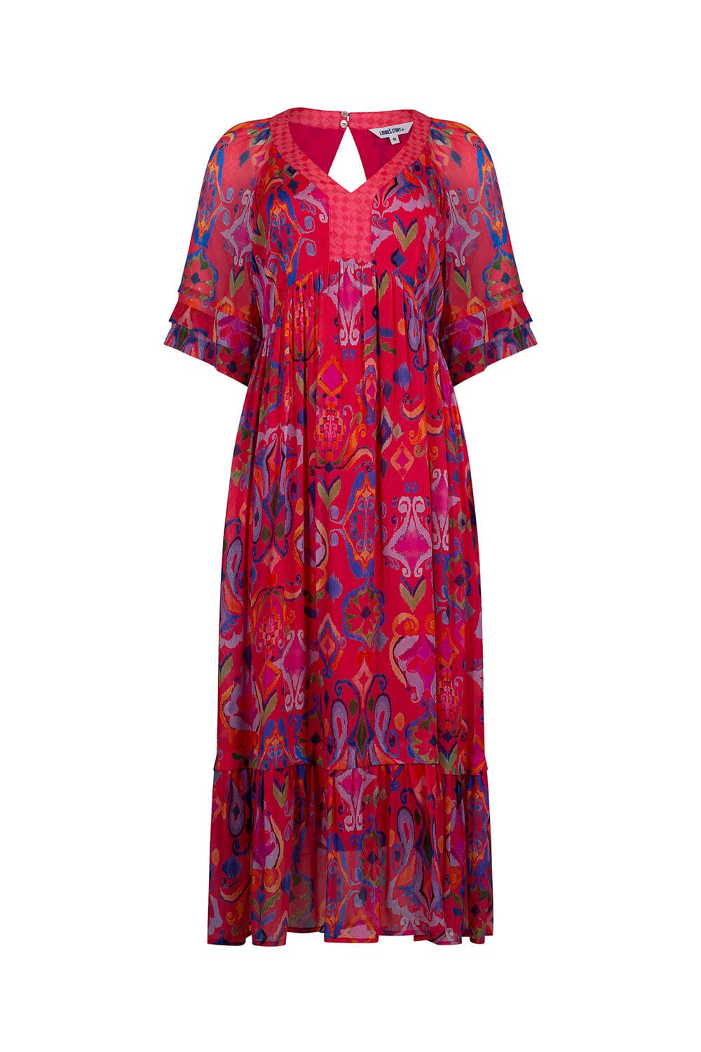 Festive Midi Dress -  Rouge Multi