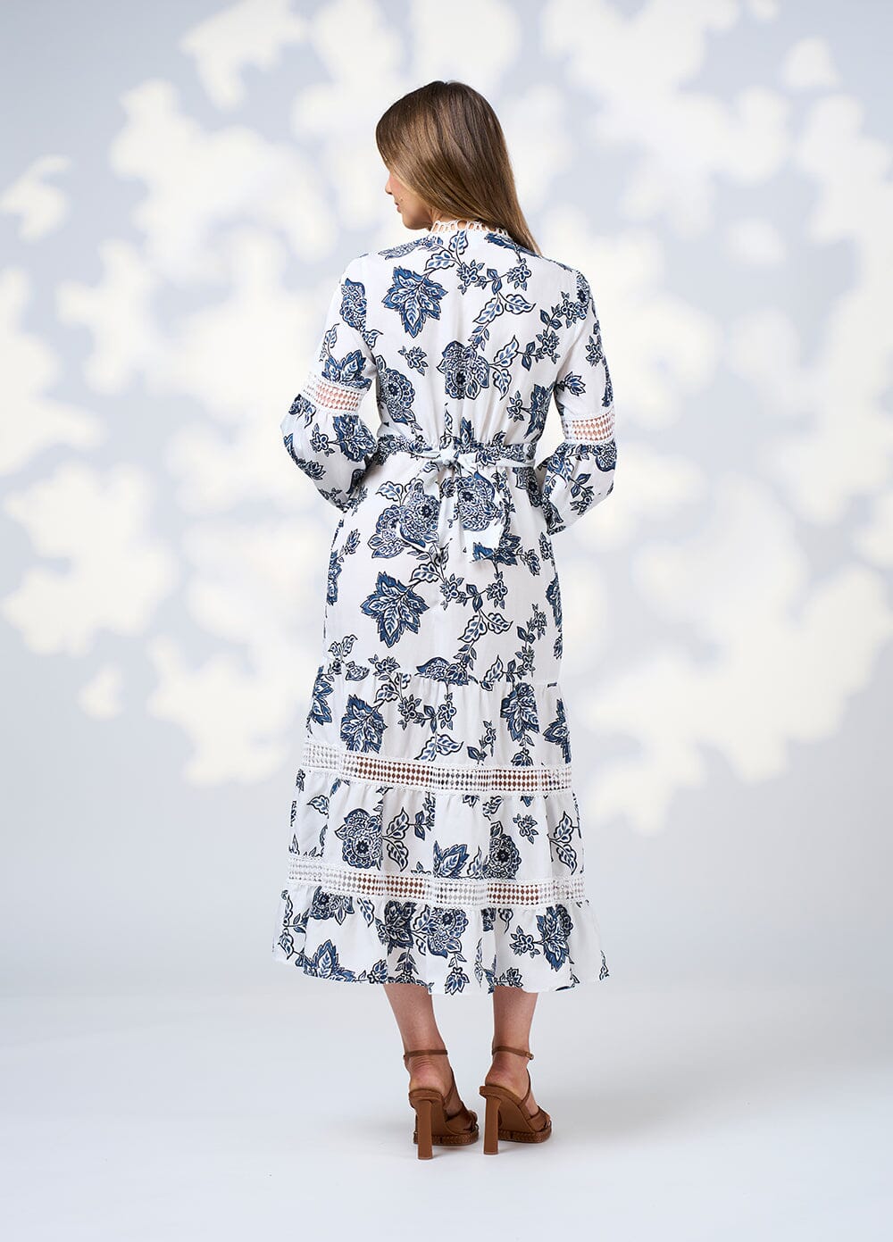 Indie Midi Dress Silk White Multi