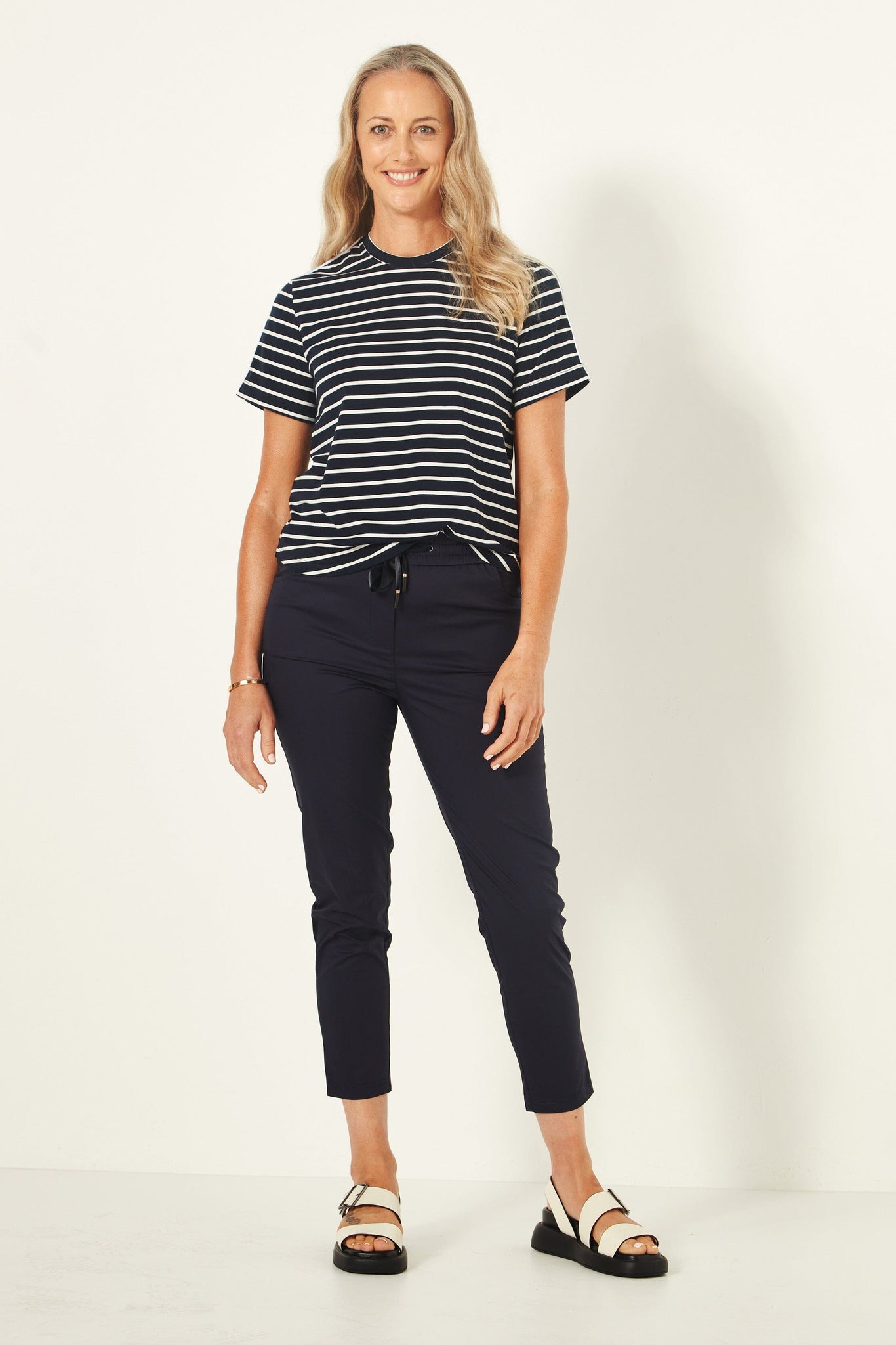 Gemma Cotton Rich Pants Navy