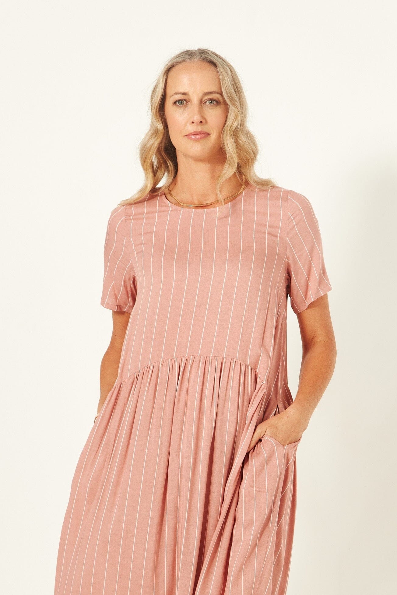 Monroe Dress - Nude Stripe