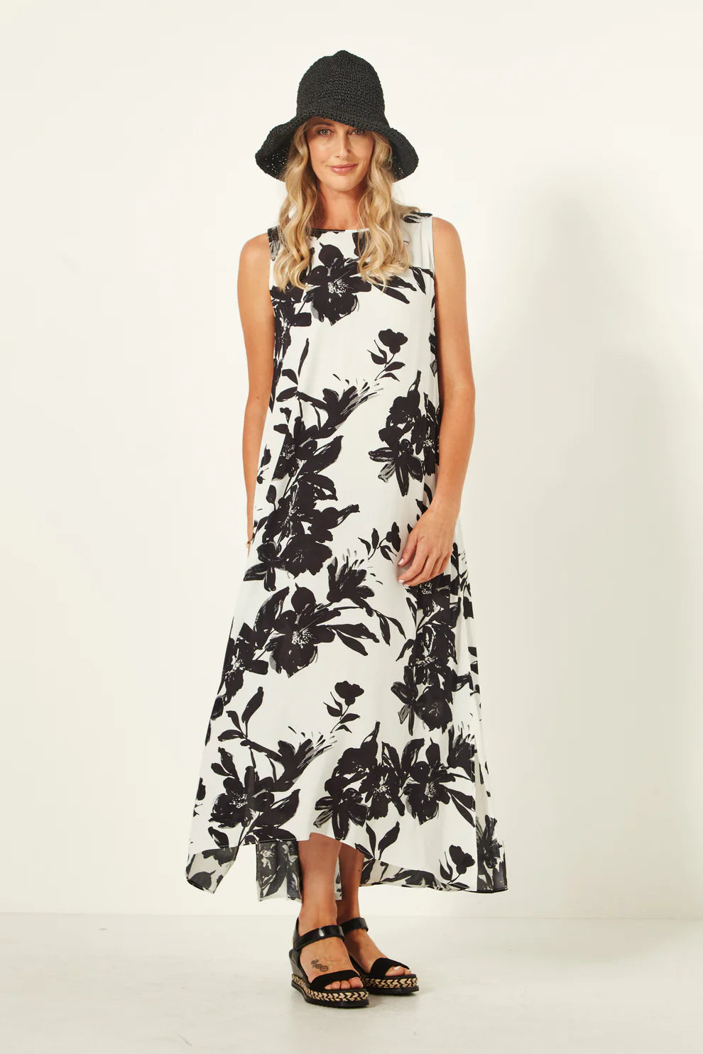 Ana Dress Black White Print