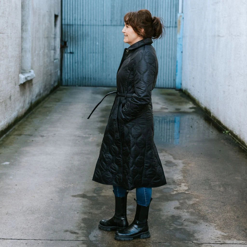 LISSY QUILT COAT BLACK